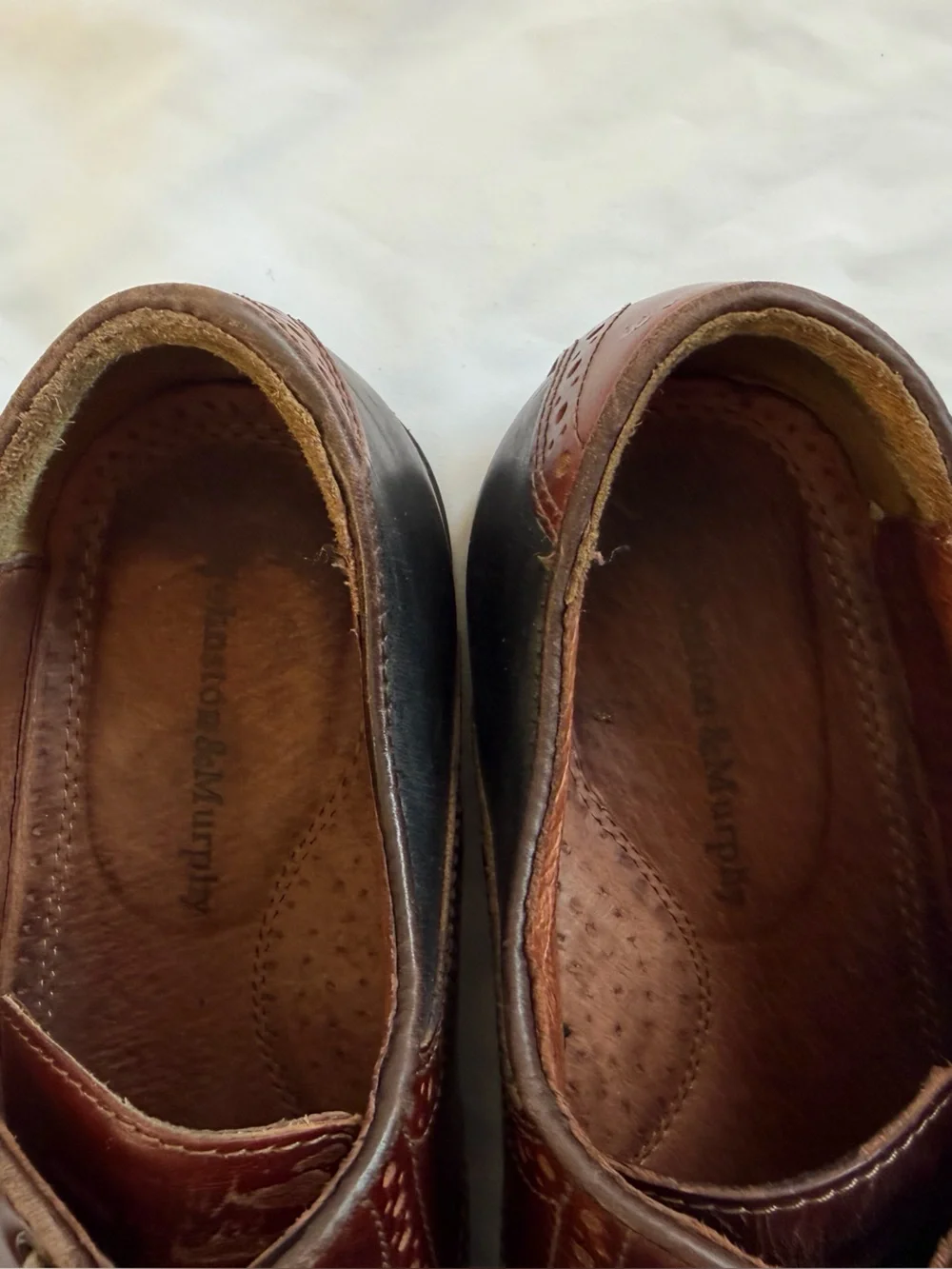 Johnston & Murphy Men’s 9M Brennan Spectator Saddle Shoes Brown Black Leather